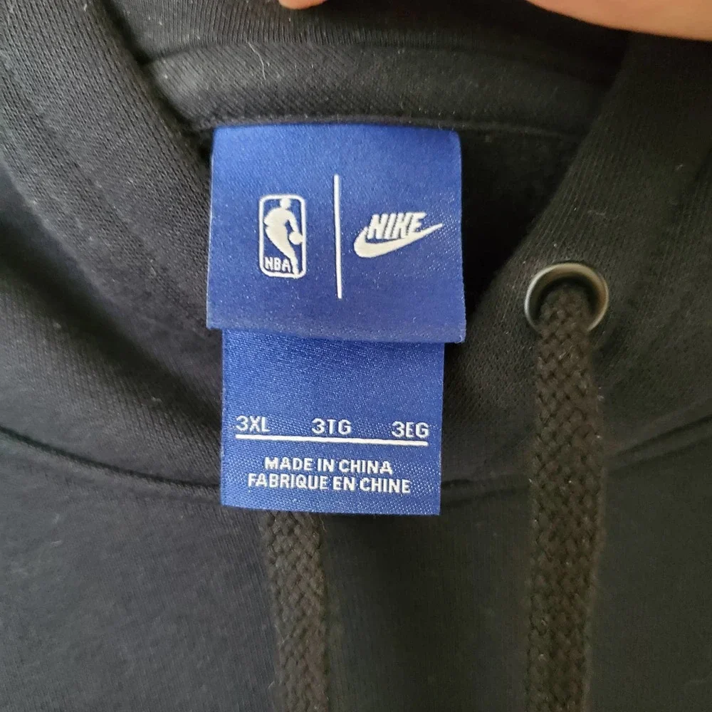 NIKE Men's NBA Golden State Warriors Black & White Drawstring Tie Hoodie sz 3XL - Picture 5 of 9